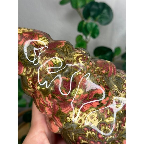 Vintage 1994 Patricia Reach Decoupage Ceramic Floral Christmas Tree Set of 2 - Picture 6 of 8